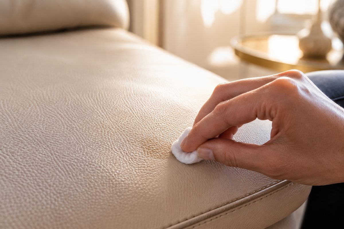 Enlever une tache sur un canapé en cuir